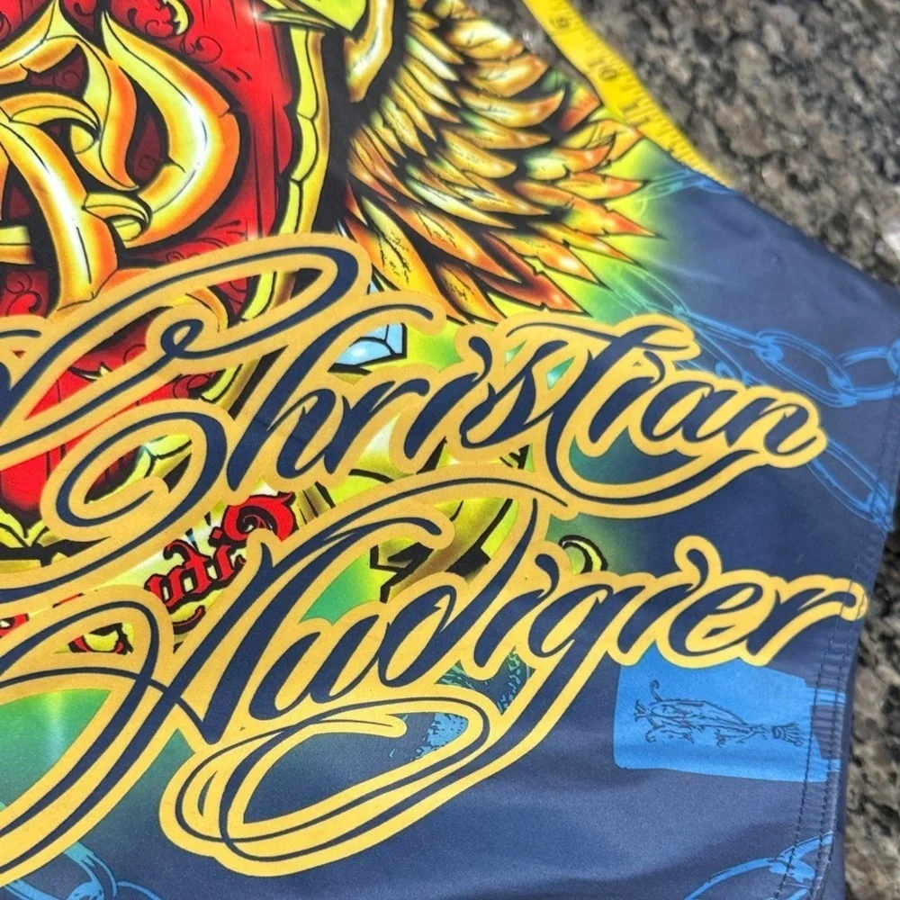 Christian Audigier vintage Y2K Vibrant Graphic Messenger Bag EUC